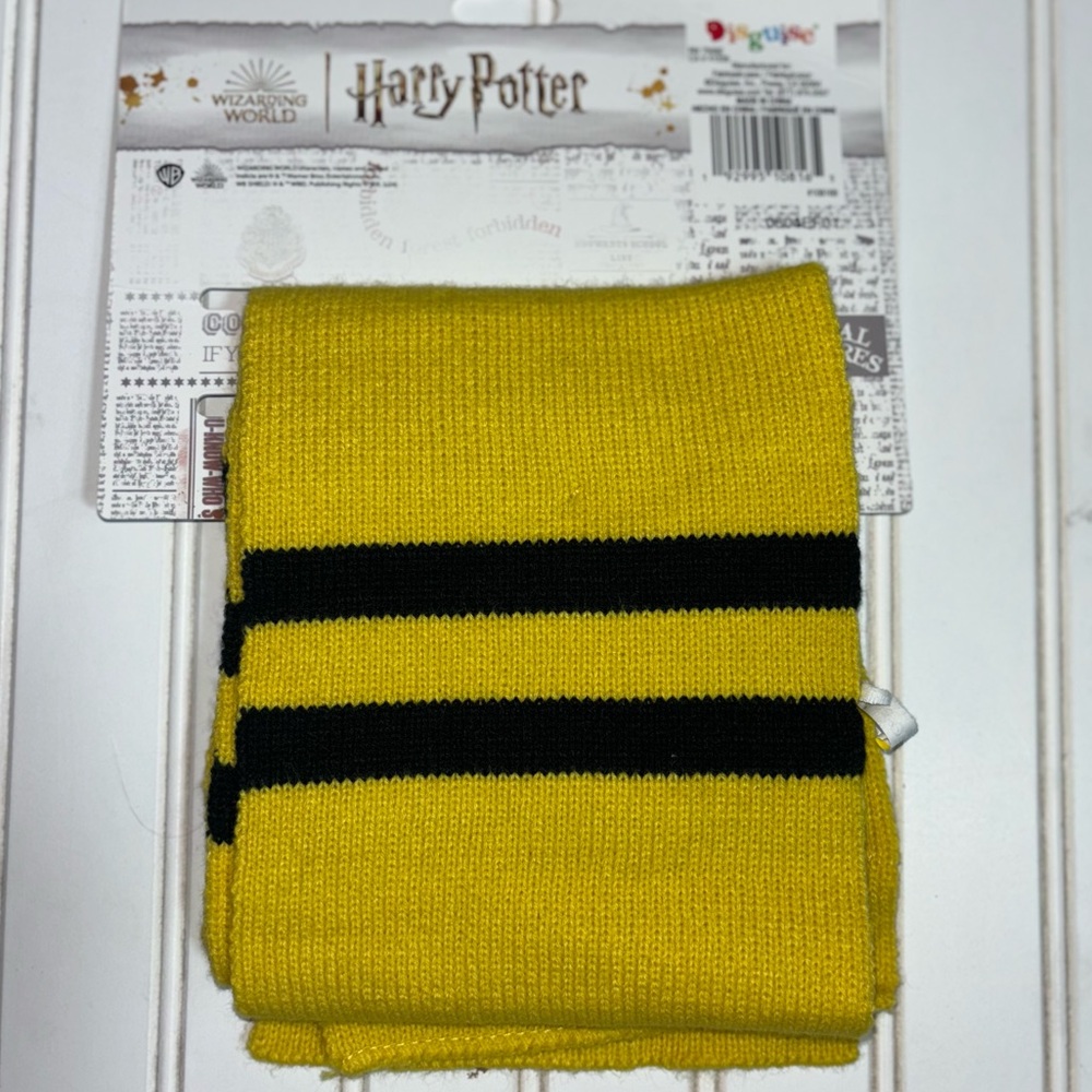 Harry Potter Hufflepuff Scarf Yellow Black Cosplay Halloween Costume New OS - Picture 4 of 6